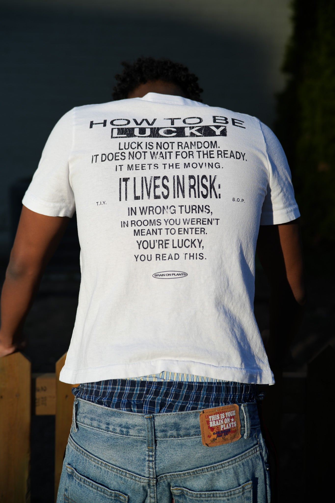 Lucky Tee unisex — creative outfit — hand printed Toronto