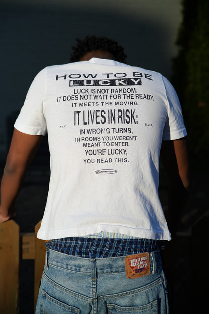 Lucky Tee unisex — creative outfit — hand printed Toronto