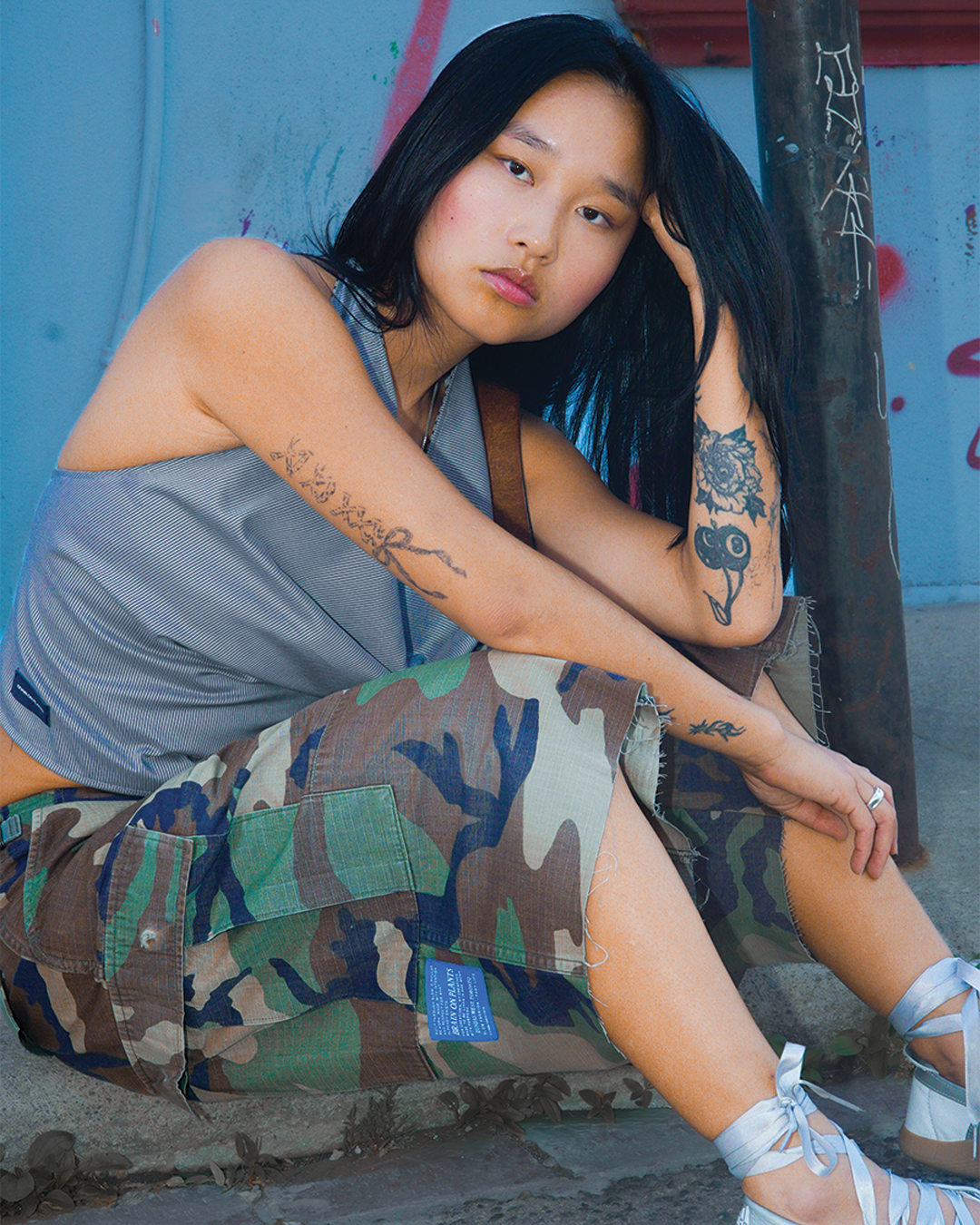 REWORKED WIDE LEG CAMO SHORT