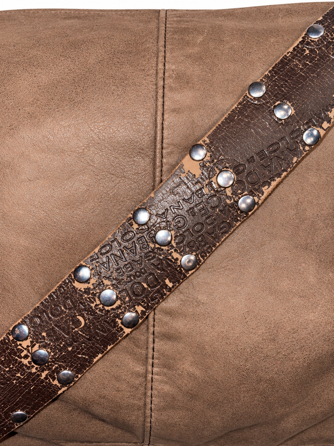FOREVER LEATHER #19: Brown Studded Belt Shoulder Bag