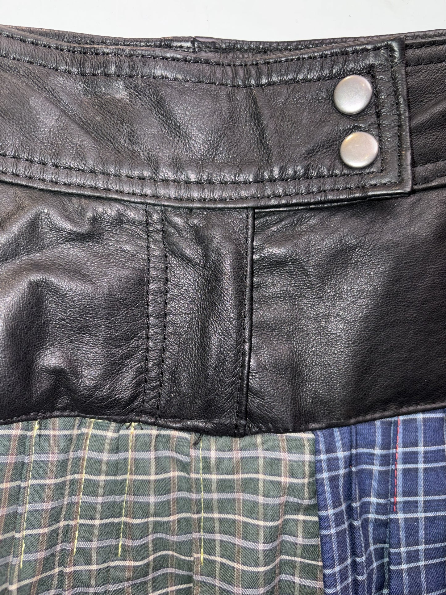 F/W 26 REWORKED PLEATED LEATHER SKIRT