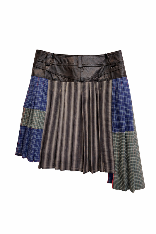 F/W 26 REWORKED PLEATED LEATHER SKIRT